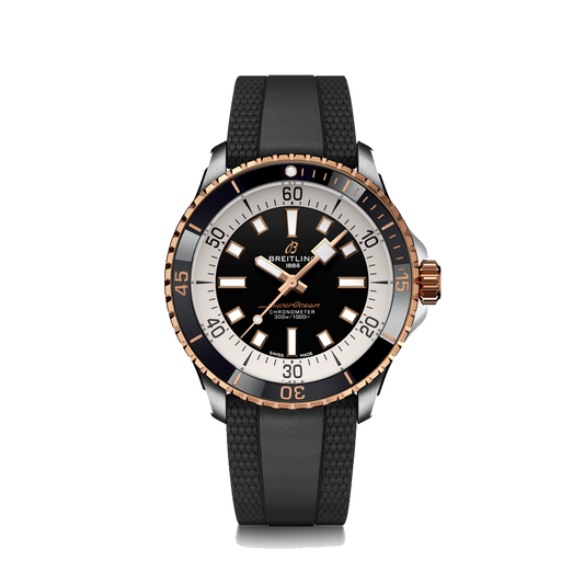 SUPEROCEAN AUTOMATIC 42 Stainless steel & 18k red gold - Black