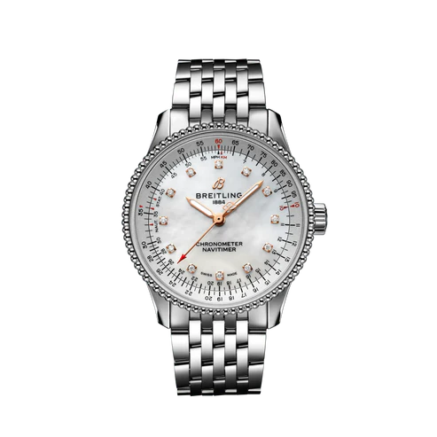 NAVITIMER AUTOMATIC 35 Steel - Mother-Of-Pearl Diamonds