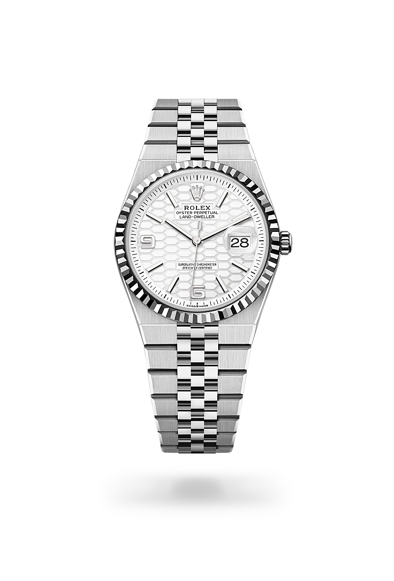 Rolex Land-Dweller 36 in White Rolesor - combination of Oystersteel and white gold, M127234-0001 - Yes and Right Group
