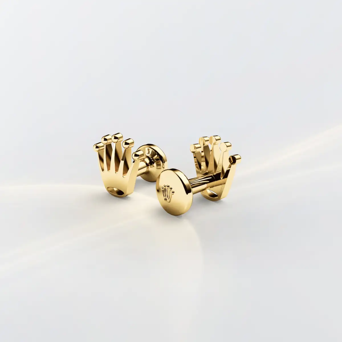 Rolex ‘Crown’ cufflinks in Yellow gold, a1018 at Yes and Right Group