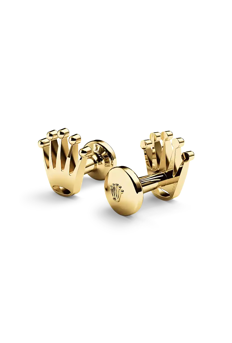 Rolex ‘Crown’ cufflinks in Yellow gold, a1018 at Yes and Right Group